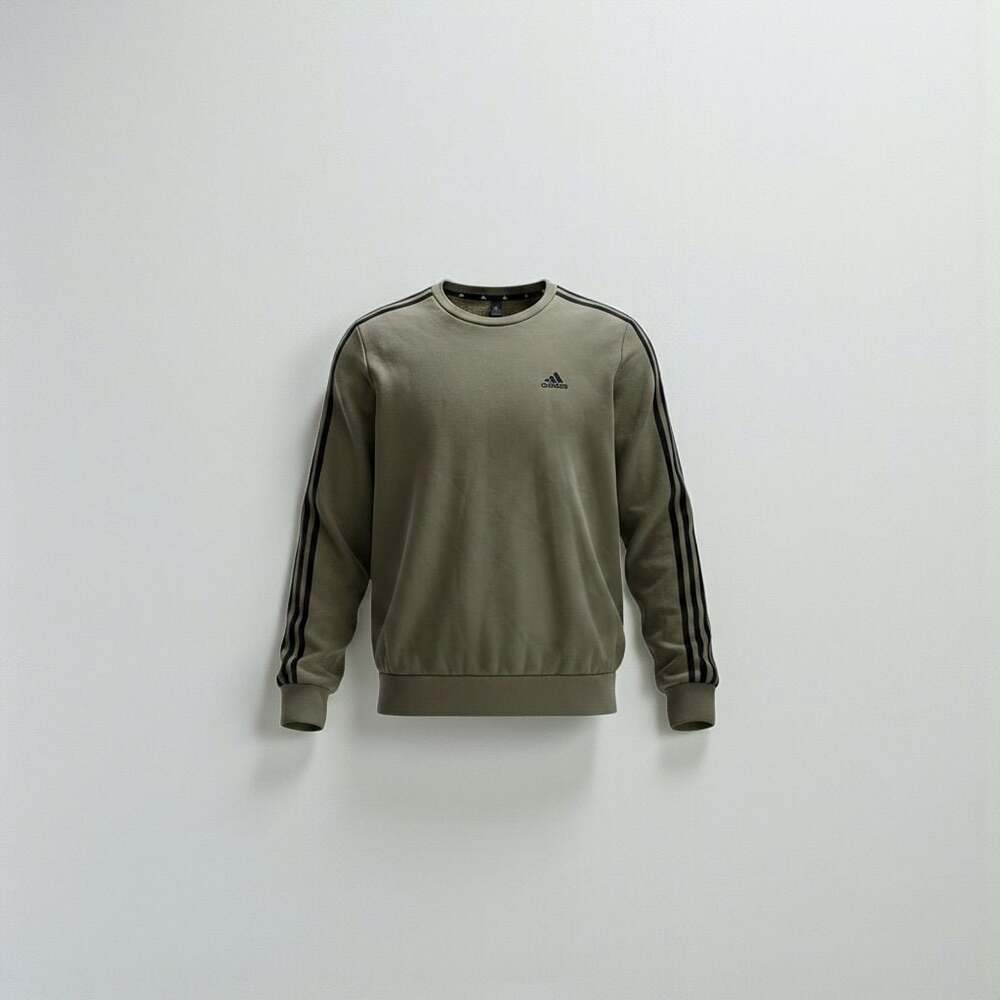 Adidas Primegreen 3-Stripe Crewneck Sweatshirt Olive Green Size M